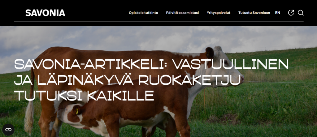 Savonia-artikkelin kansikuva