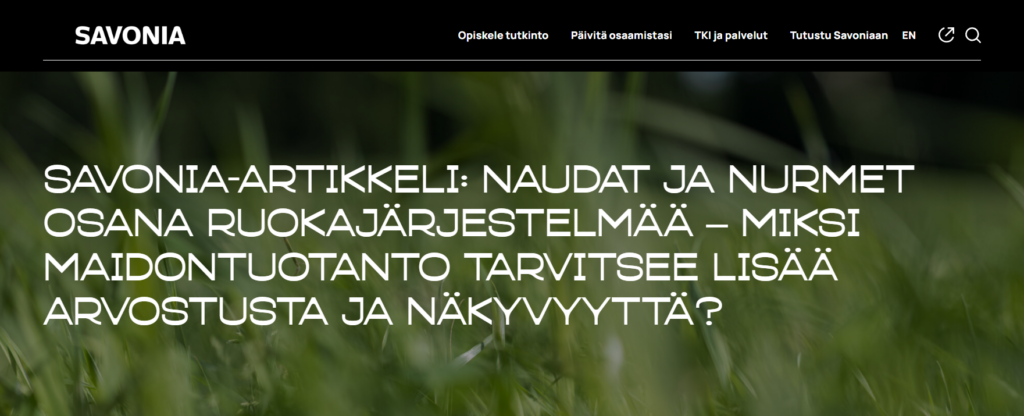 Savonia-artikkelin kansikuva